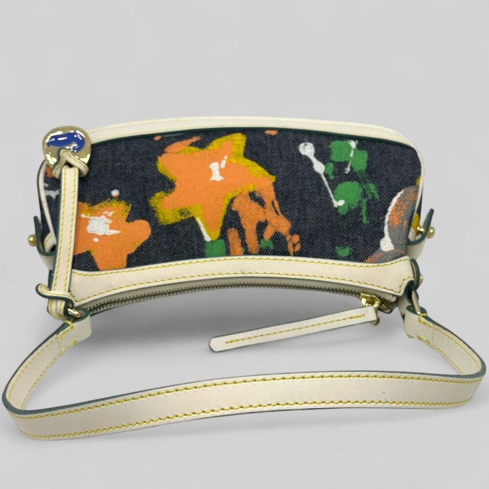 ⭐️⭐️SOLD⭐️⭐️ Vintage Dooney & Bourke Painted Denim Mini Shoulder Bag - Picture 11 of 13